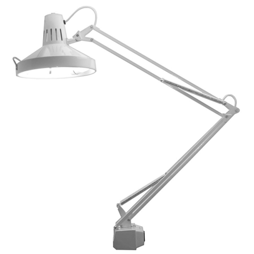 Luxo Corp L445WT Three-Way Incandescent/Fluorescent Clamp-On Lamp, 40'' Reach, White