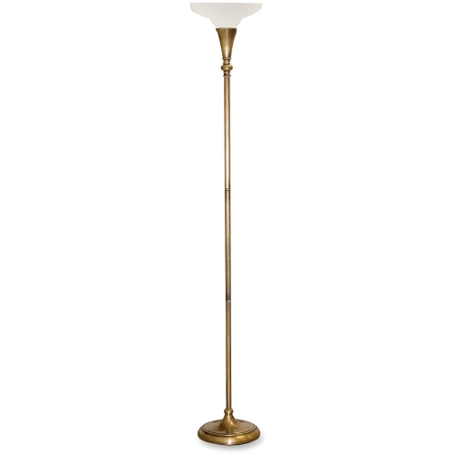 Luxo Corp L9003 Incandescent 3-Level Torchiere, Alabaster Shade, 68-1/2''h, Antique Brass