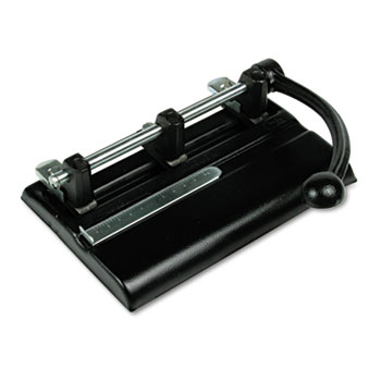 Picture of Master. 1340PB 40-Sheet Lever Action Two- to Seven-Hole Punch&#44; 13/32&apos;&apos; Holes&#44; Black