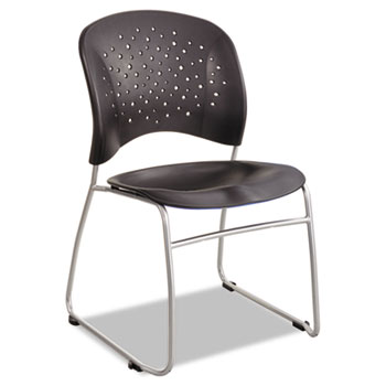 Picture of Safco Products 6804BL Rjve Series Guest Chair With Sled Base- Black Plastic- Silver Steel- 2/Carton