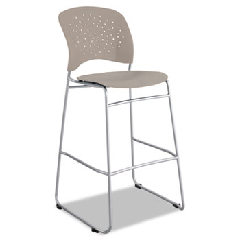 Picture of Safco Products 6806LT Rjve Series Bistro Chair- Molded Plastic Back/Seat- Steel Frame- Latte