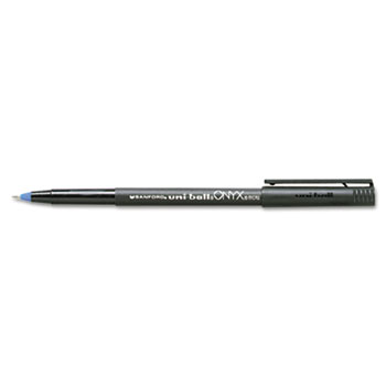 Onyx Roller Ball Stick Dye-Based Pen, Blue Ink, Micro, Dozen