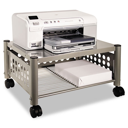 Underdesk Machine Stand, One-Shelf, 21-1/2w x 17-7/8d x 11-1/2h, Matte Gray
