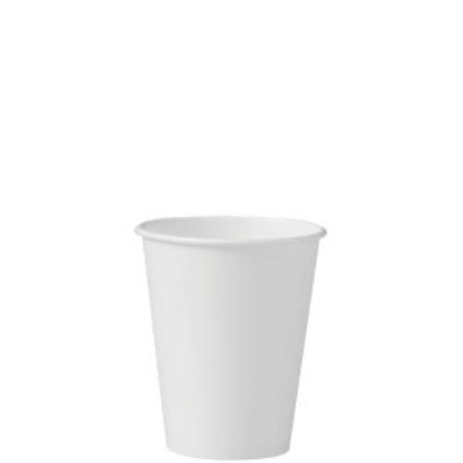 Solo Cups 378W2050 Single-Sided Poly Paper Hot Cups  8oz  White  50/Bag  20 B...