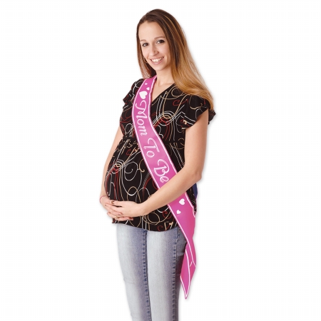 Picture of Beistle Company 60525-P Mom To Be Satin Sash - Pack of 6