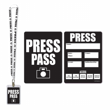 Picture of Beistle Company 57879 Press Party Pass - Pack of 12