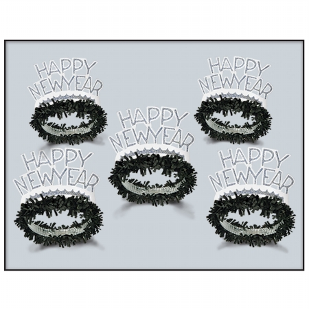 Picture of Beistle Company 88761BKW50 Black & White Legacy Tiara - Pack of 50
