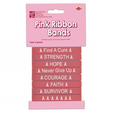 Picture of Beistle Company 54632 Pink Ribbon Bands - Pack of 12