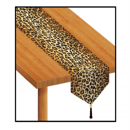 Picture of Beistle Company 57848 Printed Leopard Print Table Runner - Pack of 12