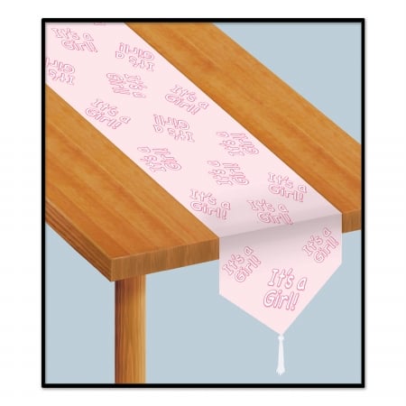 Picture of Beistle Company 54223 Printed Its A Girl Table Runner - Pack of 12