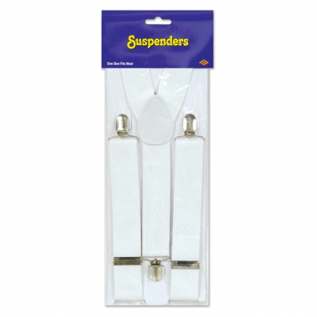 Picture of Beistle Company 60805-W White Suspenders - Pack of 12