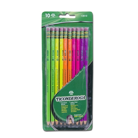 Picture of Dixon Ticonderoga Company DIX13810 Ticonderoga Neon Wood Pencils 10Pk