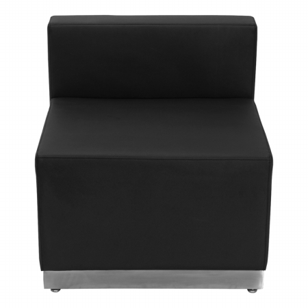Picture of BONANZA ZB-803-CHAIR-BK-GG HERCULES Alon Series Black Leather Chair with Stainless Steel Base