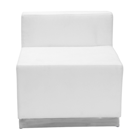Picture of BONANZA ZB-803-CHAIR-WH-GG HERCULES Alon Series White Leather Chair with Stainless Steel Base