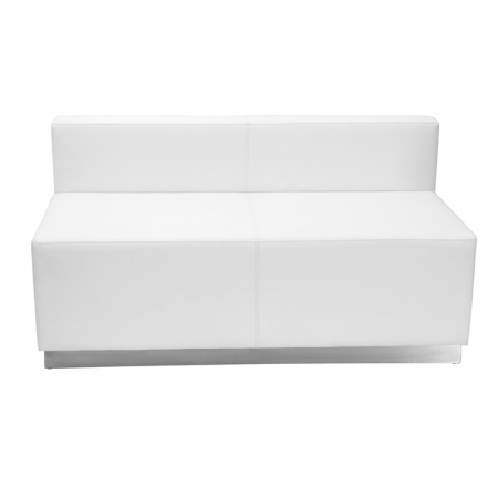 Picture of BONANZA ZB-803-LS-WH-GG HERCULES Alon Series White Leather Loveseat with Stainless Steel Base
