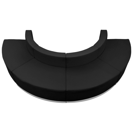 HERCULES Alon Series Black Leather Reception Configuration - 4 Pieces