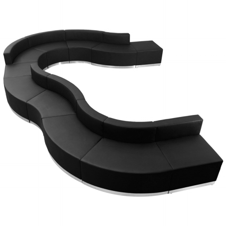 HERCULES Alon Series Black Leather Reception Configuration - Black