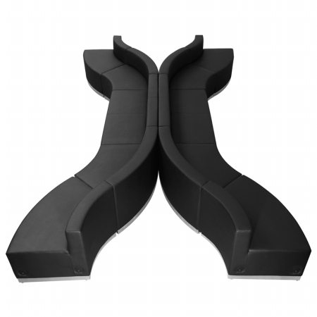 HERCULES Alon Series Black Leather Reception Configuration - 10 Pieces