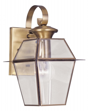 Picture of Livex 2181-01 1 Light Wall Lantern&#44; Antique Brass
