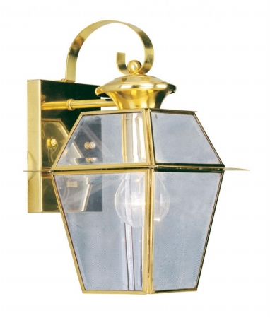 Picture of Livex 2181-02 1 Light Wall Lantern&#44; Polished Brass