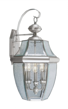 Picture of Livex 2351-91 3 Light Outdoor Wall Lantern in Brushed Nickel