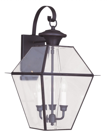 Picture of Livex 2381-07 3 Light Outdoor Wall Lantern in Bronze