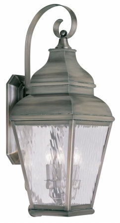Picture of Livex 2605-29 3 Light Outdoor Wall Lantern in Vintage Pewter