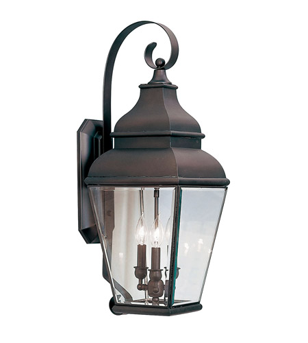 Picture of Livex 2593-07 3 Light Outdoor Wall Lantern in Bronze