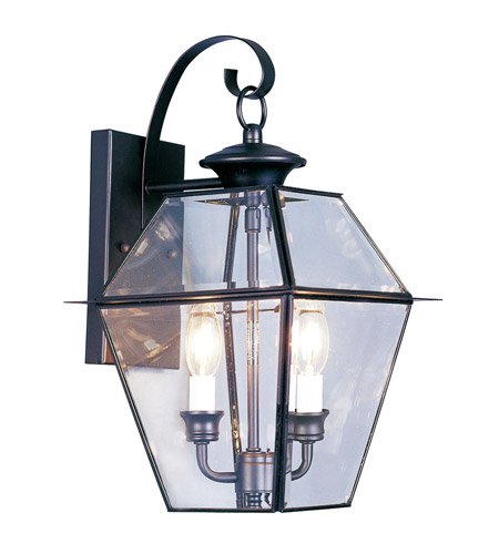 Picture of Livex Lighting 2281-04 Westover 2 Light Outdoor Wall Lantern in Black