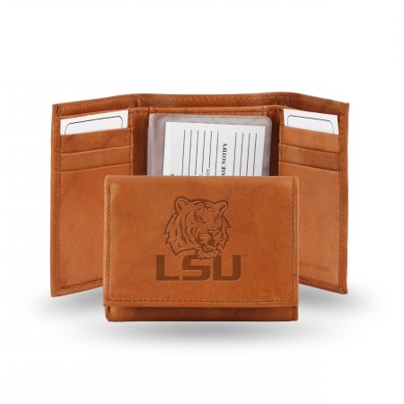 Picture of Rico Industries STR170101 Rico - NCAA Embossed Trifold Wallet, Louisiana State University Tigers - LSU