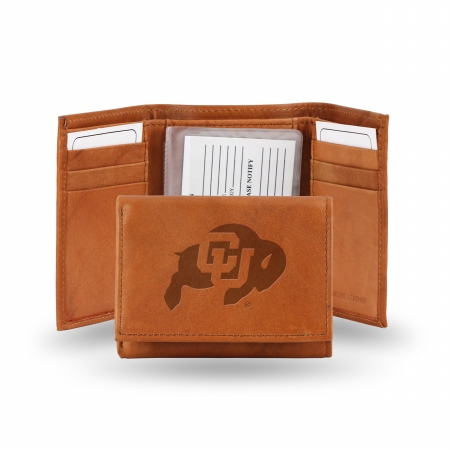 Picture of Rico Industries STR500101 Rico - NCAA Embossed Trifold Wallet, University of Colorado Buffalo