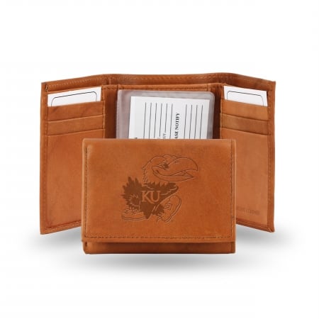 Picture of Rico Industries STR310101 Rico - NCAA Embossed Trifold Wallet, University of Kansas Jayhawks