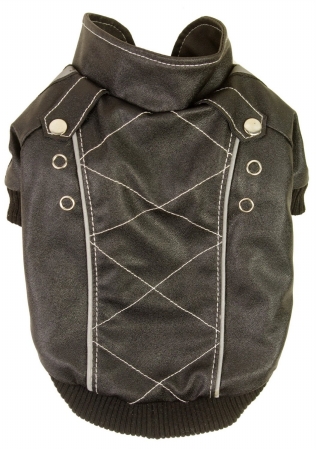 Picture of Pet Life LLC 28BKSM Wuff-Rider Fashion Suede Stitched Pet Coat