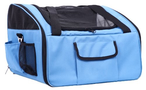 Picture of Pet Life LLC 2CSBL Ultra-Lock&apos; Collapsible Safety Travel Wire Folding Pet Car Seat Carrier