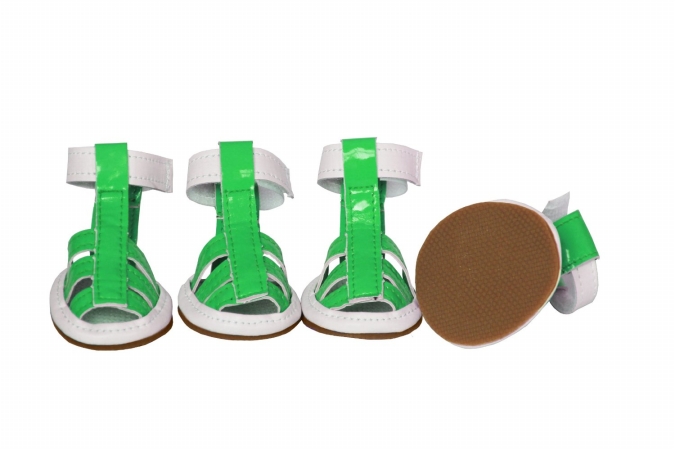 Picture of Pet Life LLC F25GNXS Buckle-Supportive Pvc Waterproof Pet Sandals Shoes - Set Of 4