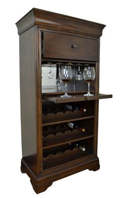 Picture of RAM Gameroom Products BRCB2-BLK BAR CABINET WITH WINE RACK - BLACK