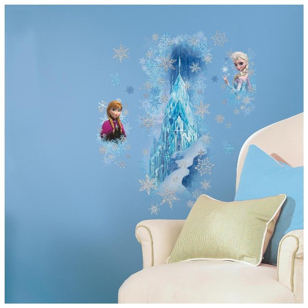 Picture of ROOMMATES RMK2739GM Frozen Ice Palace with Else and Anna Peel and Stick Giant Wall Decals