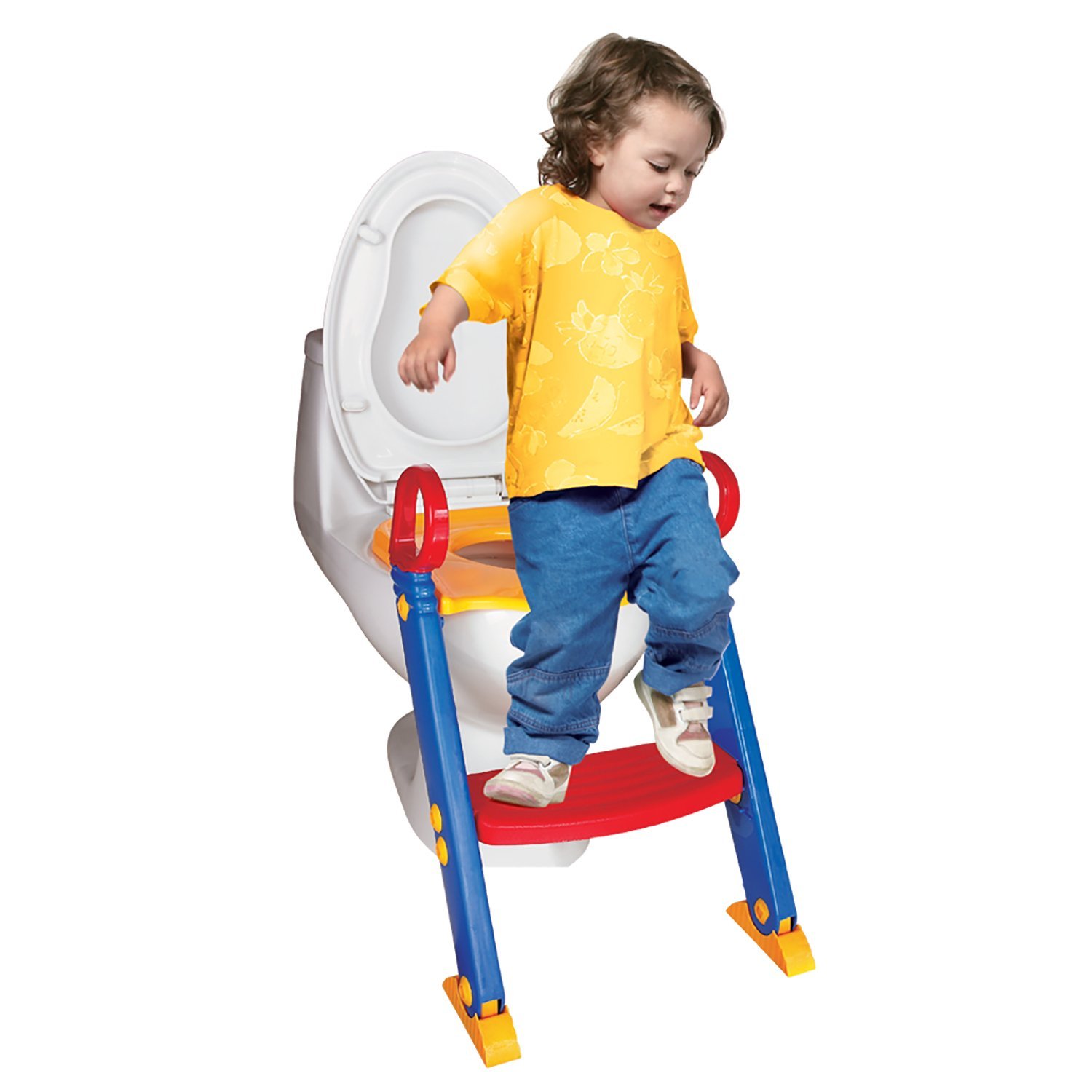 Picture of Chummie Joy 6 In 1 Portable Potty Training Ladder Step Up Seat For Boys And Girls With Anti-Skid Feet  Adjustable Steps  Comfortable Potty Seat And Handrail