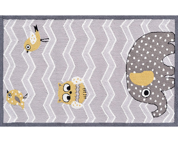 Picture of THE RUG MARKET 71166B Eleph & Bird Polyester Rug