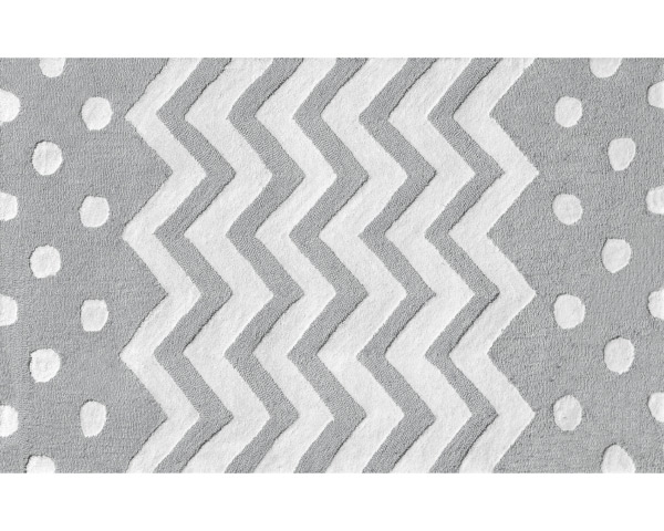 Picture of THE RUG MARKET74077B Zigzag Dot Gray Rug