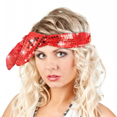 Picture of Calypso Studios 2750 Calypso Studios Glitz Bendi Sequin Wire Headband- Red
