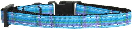 Picture of Mirage Pet Products 125-013 CTBL Plaid Nylon Collar Blue Cat Safety