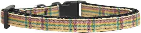Picture of Mirage Pet Products 125-013 CTKH Plaid Nylon Collar Khaki Cat Safety