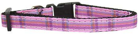 Picture of Mirage Pet Products 125-013 CTPK Plaid Nylon Collar Pink Cat Safety
