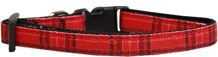 Picture of Mirage Pet Products 125-013 CTRD Plaid Nylon Collar Red Cat Safety