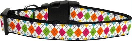 Picture of Mirage Pet Products 125-099 LG Colorful Argyle Ribbon Dog Collars Large
