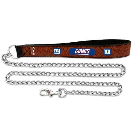 Picture of Mirage Pet Products 303-21 LS-LG New York Giants Football Leather 3.5mm Chain Leash - L