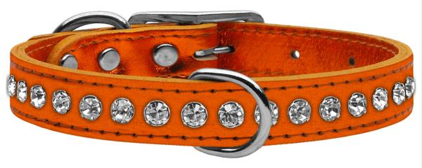 Picture of Mirage Pet Products 83-31 12OrM One Row Metallic Crystal Leather Orange 12
