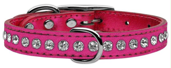 Picture of Mirage Pet Products 83-31 12PkM One Row Metallic Crystal Leather Pink 12