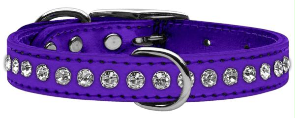 Picture of Mirage Pet Products 83-31 12PrM One Row Metallic Crystal Leather Purple 12